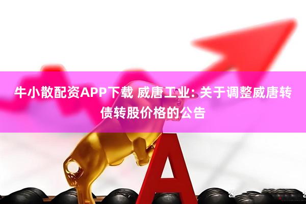 牛小散配资APP下载 威唐工业: 关于调整威唐转债转股价格的公告